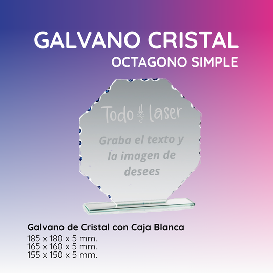 GALVANO DE CRISTAL OCTAGONO